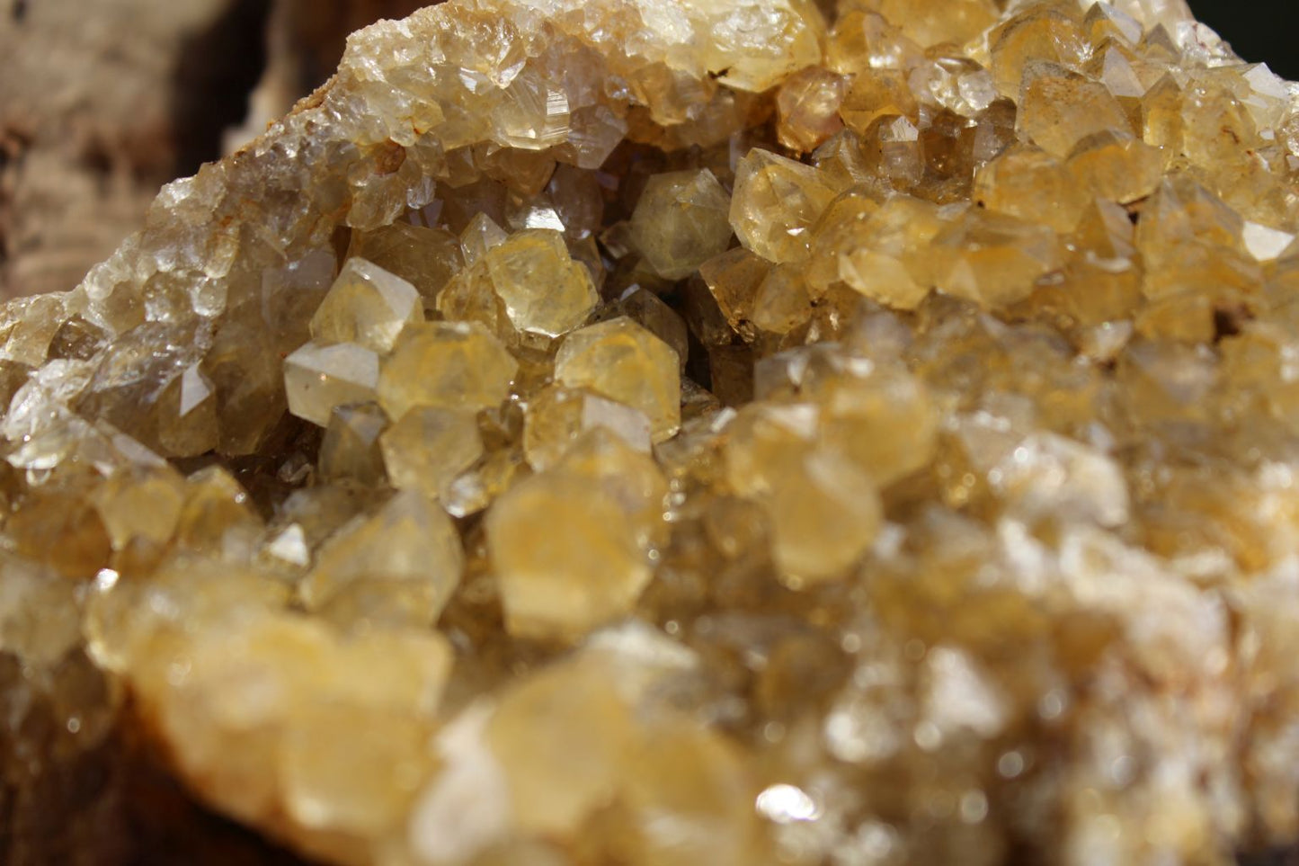 Limonite drusy Quartz specimen from Zambia