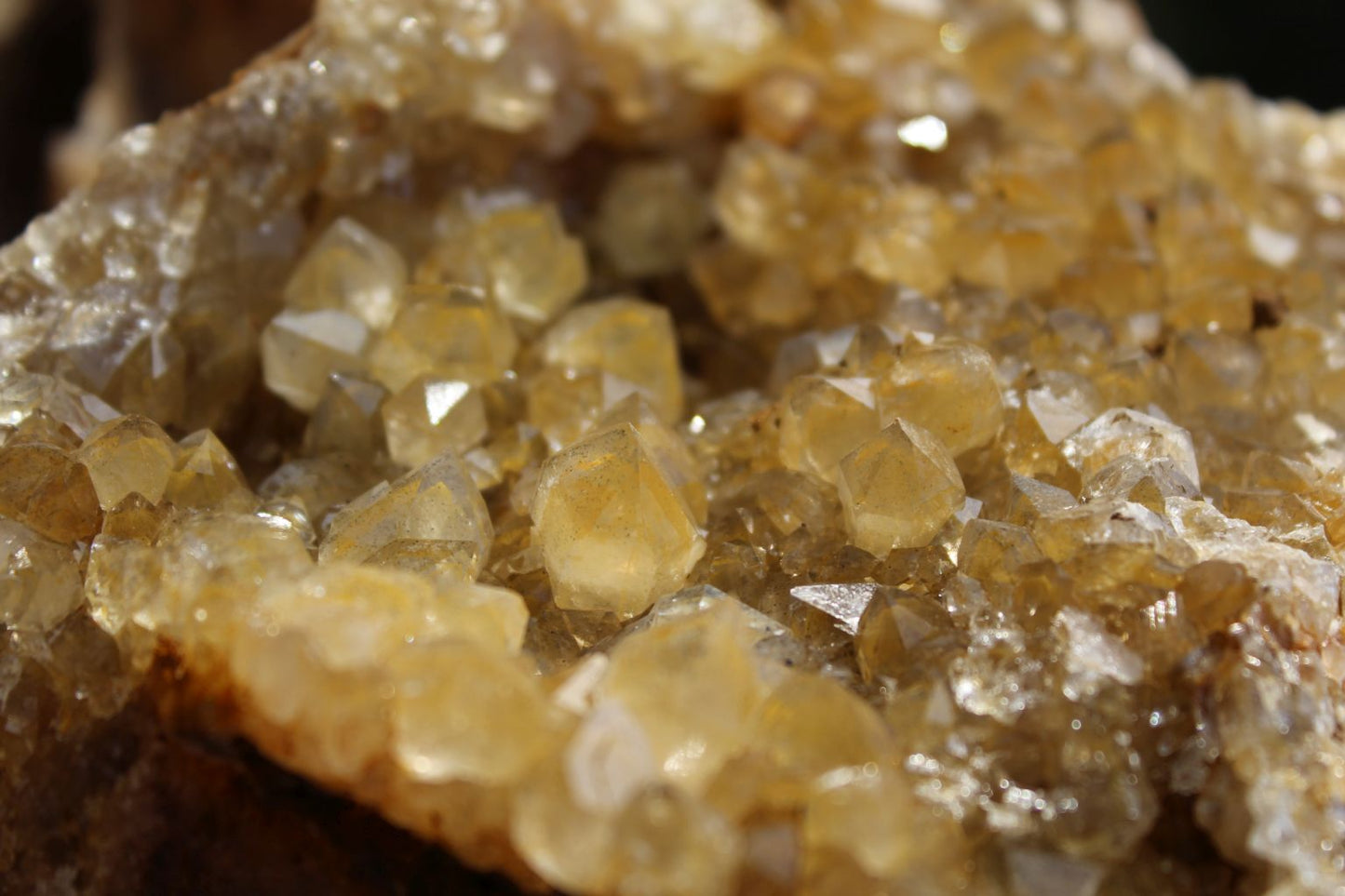 Limonite drusy Quartz specimen from Zambia