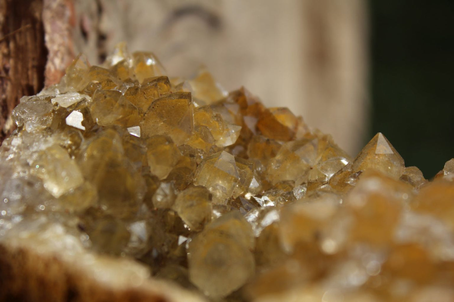 Limonite drusy Quartz specimen from Zambia