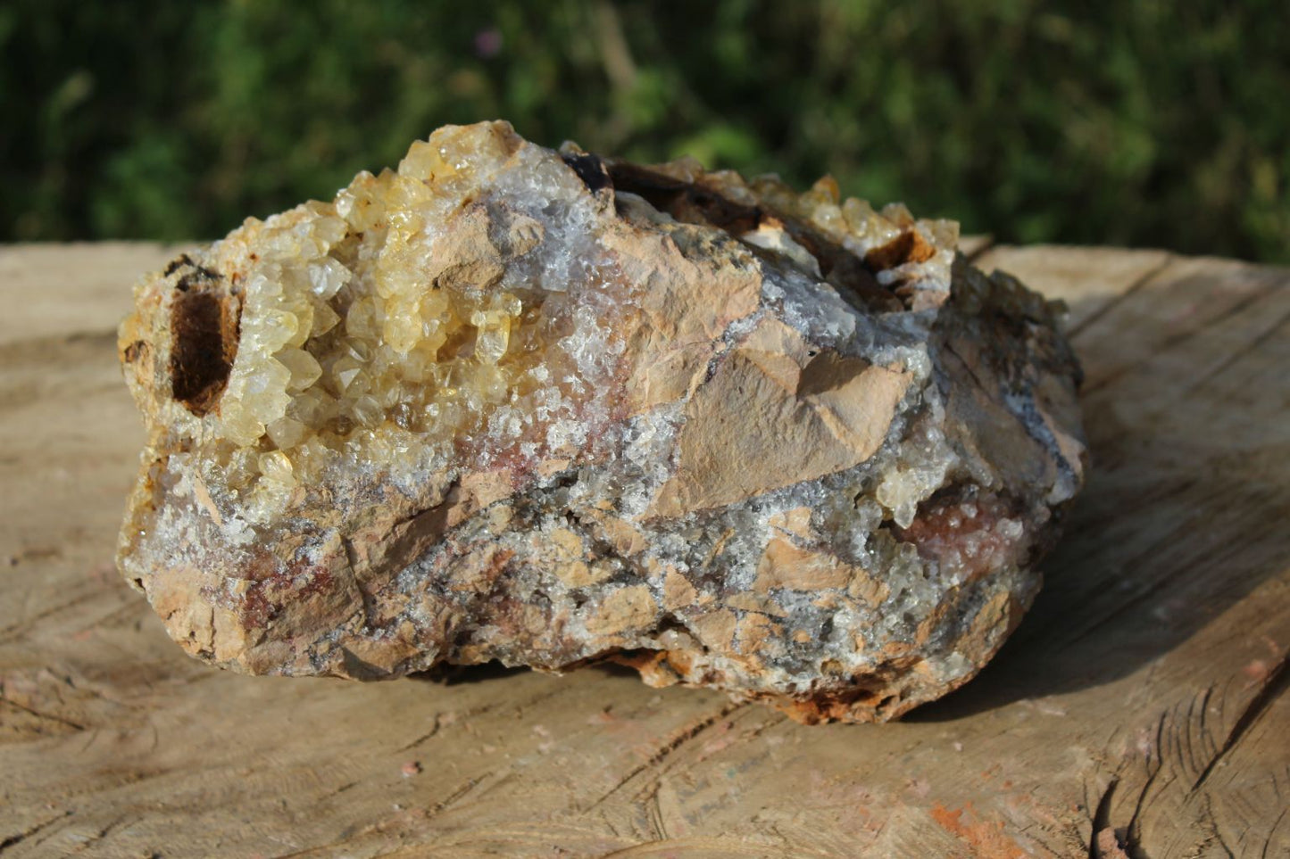 Limonite drusy Quartz specimen from Zambia