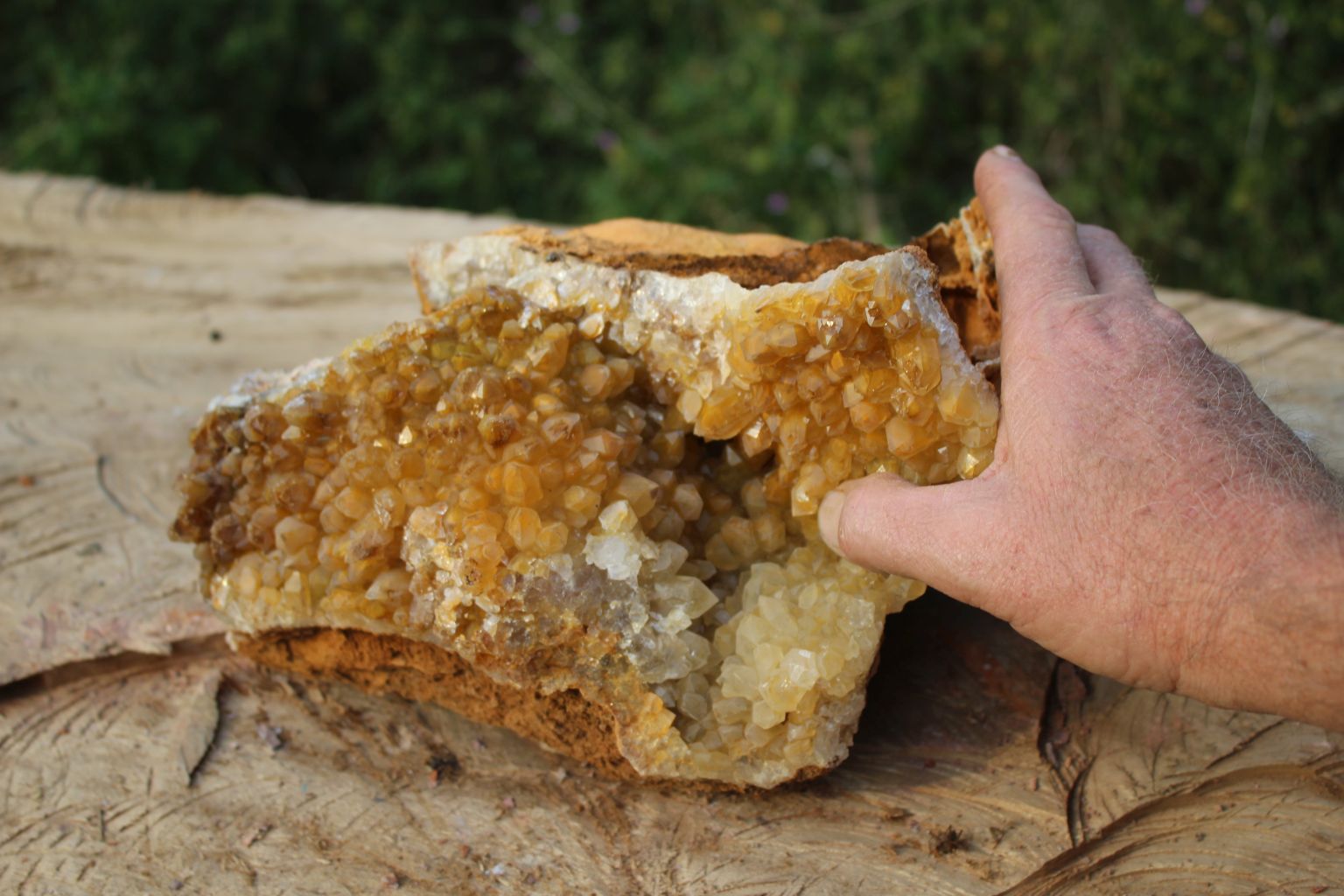 large Limonite drusy Quartz specimen